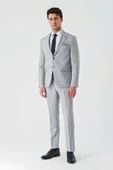 Gri Örme Kırlangıç Yaka 6 Drop Slim Fit Dar Kesim Klasik Takım Elbise 1001240112 - 3