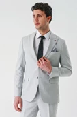Gri Örme Kırlangıç Yaka 6 Drop Slim Fit Dar Kesim Klasik Takım Elbise 1001240112 - 9