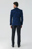 Koyu Lacivert Çıkarılabilir Kırlangıç Yaka Likralı 6 Drop Slim Fit Smokin Damatlık 1001240204 - 5