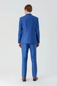 Saks Gabardin Kırlangıç Yaka Yelekli 6 Drop Slim Fit Klasik Takım Elbise 1001240187 - 3