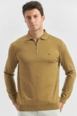 Bal Uzun Kollu Örme Polo Yaka Slim Fit Dar Kesim Triko 1012245150 - 3