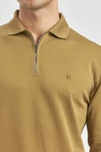 Bal Uzun Kollu Örme Polo Yaka Slim Fit Dar Kesim Triko 1012245150 - 5