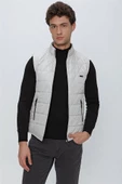 Taş Rengi Dik Yaka Kapitone Casual Şişme Yelek 1009225153 - 2
