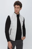 Taş Rengi Dik Yaka Kapitone Casual Şişme Yelek 1009225153 - 1