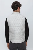 Taş Rengi Dik Yaka Kapitone Casual Şişme Yelek 1009225153 - 7