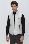 Taş Rengi Dik Yaka Kapitone Casual Şişme Yelek 1009225153 - 3