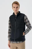 Siyah Dik Yaka Dolumlu Casual Şişme Yelek 1009235152 - 3