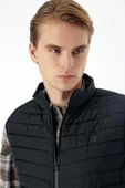 Siyah Dik Yaka Dolumlu Casual Şişme Yelek 1009235152 - 5
