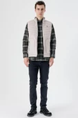Taş Rengi Dik Yaka Dolumlu Casual Şişme Yelek 1009235152 - 5