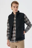 Siyah Dik Yaka Dolumlu Casual Şişme Yelek 1009235152 - 2