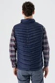 Koyu Lacivert Dik Yaka Dolumlu Casual Şişme Yelek 1009235153 - 6