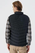 Siyah Dik Yaka Dolumlu Casual Şişme Yelek 1009235152 - 6