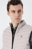 Taş Rengi Dik Yaka Dolumlu Casual Şişme Yelek 1009235152 - 6