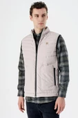 Taş Rengi Dik Yaka Dolumlu Casual Şişme Yelek 1009235152 - 3