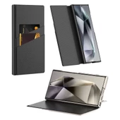 Galaxy S24 Ultra Kılıf Kamera Korumalı Suni Deri Tasarım Redclick Droga Standlı Kartlıklı Kapaklı Kılıf thumbnail 10