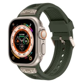 Apple Watch 42mm KRD-117 Hava Alabilen Delikli Metal Süslemeli Desenli Silikon Kordon - 1