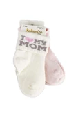 Kız Bebek Annemi Seviyorum 2'Li Soket Çorap thumbnail 5