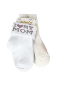 Kız Bebek Annemi Seviyorum 2'Li Soket Çorap thumbnail 3