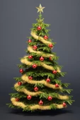 Yılbaşı Altın Simli Yıldız Çam Ağacı Tepeliği 14 cm - 5
