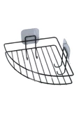 BUFFER® Yapışkanlı Banyo Köşeliği Kancalı Köşe Rafı Duş Şampuanlık Duvar Düzenleyici Organizer Raf - 9