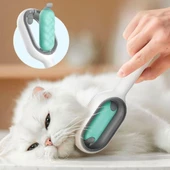 BUFFER® Evcil Hayvanlar İçin Çift Taraflı Pet Fırçası Nemli Tüy Tarama Tarağı - 1