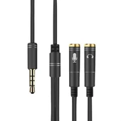 BUFFER® 1 Erkek 2 Dişi 35 mm Kulaklık ve Mikrofon Ayırıcı Çoklayıcı  Aux Kablo - 3