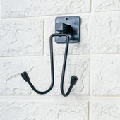 BUFFER® Kendiliğinden Yapışkanlı Siyah Paslanmaz Metal Bornoz ve Havlu Askılığı - 1