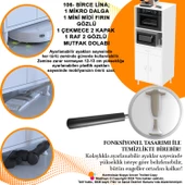 MODİLAYN BİRCE LİNA L-65 x 162,4 x 48 cm Çekmeceli Kapaklı Ankastre Fırın Ve Mutfak Dolabı - 6
