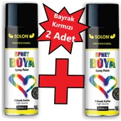 2 Adet Bayrak Kırmızı Sprey Boya 200 ml. - 1