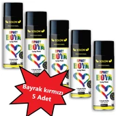 5 Adet Bayrak Kırmızı Sprey Boya 200 ml. - 1