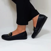 Fiyra sdf612 Tokalı Fiyonk Siyah Kaymaz Bayan Babet - 5