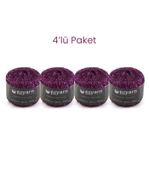 Galaxy 4'lü Simli Pullu Örgü İpi Seti Amigurumi Süsleme İpi Çanta İpi Kombin İpi - 10