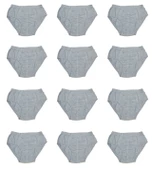 12 Adet Erkek % 100 Pamuk Önyıldız Kom Slip - 5