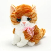Peluş Sesli Tekir Kedi - Sarı Beyaz - 1