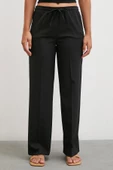 Bol Paça Lastikli Pantolon Siyah thumbnail 5