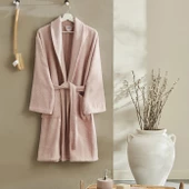 Karaca Home Andy %100 Pamuk Bornoz Seti L/XL Pudra - 2