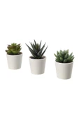 IKEA Fejka Kaktüs 3 Lü Set Yapay Bitki Çiçek Saksılı Kaktüs 6 Cm - 1