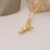 925 Ayar Trompet Çalan Gümüş Melek Temalı Kolye thumbnail 5