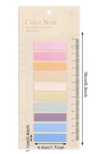 Hayal Sepeti 10 Renk Pastel Açık Tonlar Sticky Cetvelli Şeffaf Postit - 2