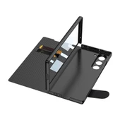 Galaxy Z Fold 6 Kılıf Karbon Fiber Tasarımlı Magnetik Tokalı Kartlıklı Redclick Kıpta Zega Kapak thumbnail 3