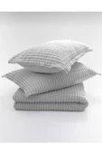 Merinos Modern Line 3 Parça Battaniye Seti Kemik Gri Renk Tek Ebat Beden - 2