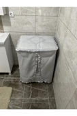 Lüx Simli Çamaşır Makinesi Örtüsü Gri - 1