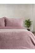 Merinos Modern Line 3 Parça Battaniye Seti Pudra Renk - 1