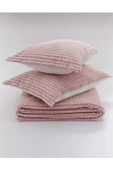 Merinos Modern Line 3 Parça Battaniye Seti Pudra Renk - 3