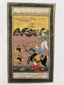 Savaşçıların Ceylan Avı Adlı El Yapımı Minyatür Resim 20,5x12 cm thumbnail 1