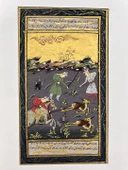 Saray Avcılarının Takibi Adlı El Yapımı Minyatür Resim 21x12 cm thumbnail 1