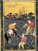 Soylu Savaşçıların Mücadelesi Adlı El Yapımı Minyatür Resim 21x12,5 cm thumbnail 2