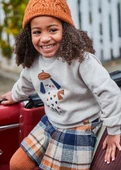 Mayoral Kız Çocuk İşlemeli Sweatshirt - 1