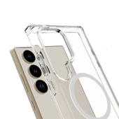 Galaxy S24 Ultra Kılıf Magsafe Şarj Özellikli Şeffaf Sert  Redclick Embos Kapak - 5