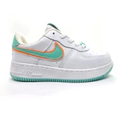 Nike Air Force Beyaz Su Yeşil Oranj Çocuk Spor Ayakkabı - 1